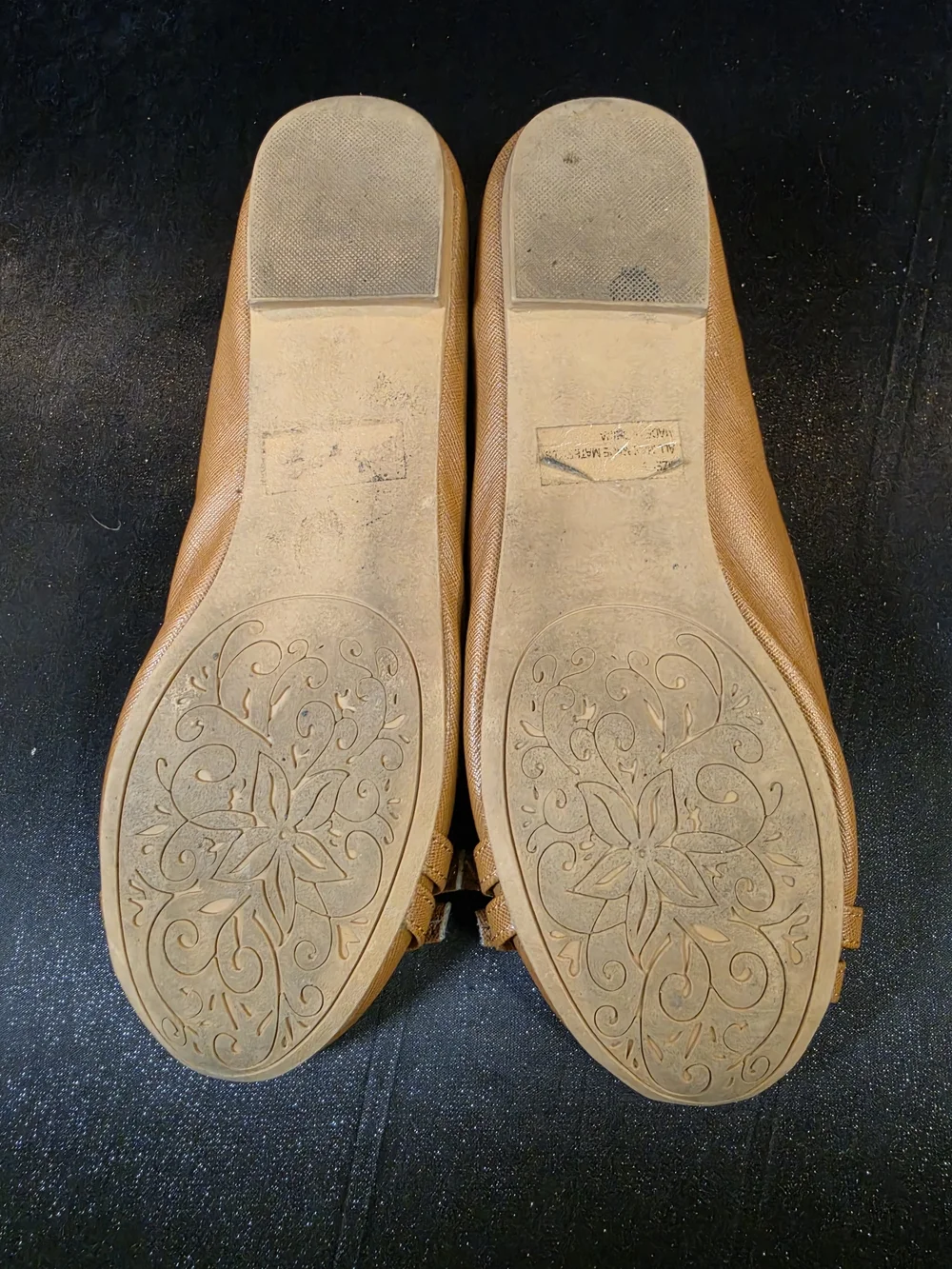 Charlotte Russe Women's Brown Ballet Flats Size 8 Tan Faux Leather Slip On